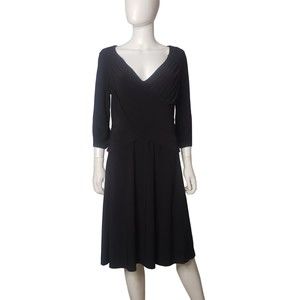 B-SLIM Control Top Three Quarter Length Sleeve Black Dress Size Large